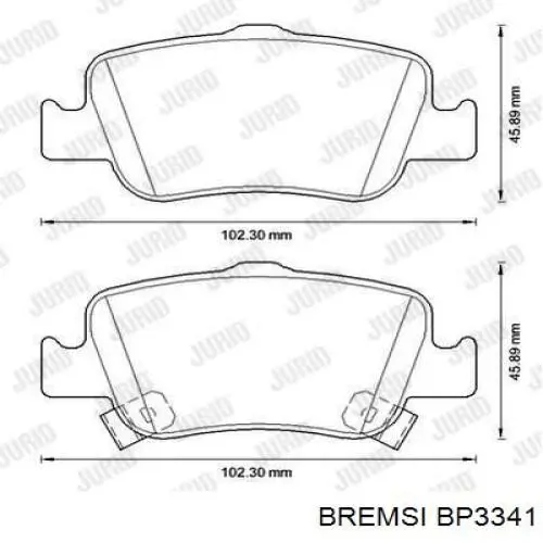 Compre BP3341 Bremsi Sapatas do freio traseiras de disco
