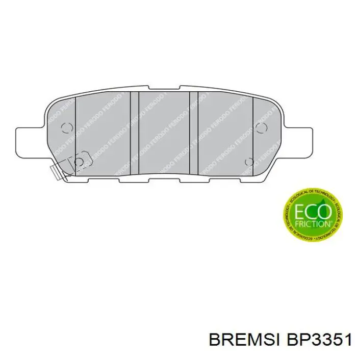 Compre BP3351 Bremsi Sapatas do freio traseiras de disco
