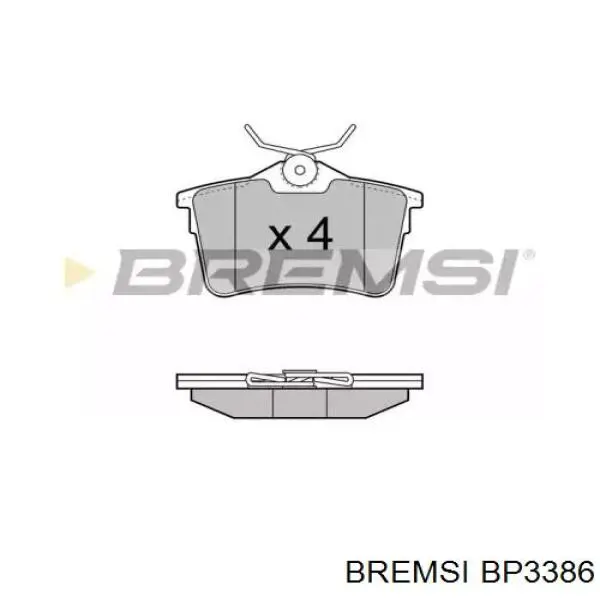 BP3386 Bremsi Sapatas do freio traseiras de disco