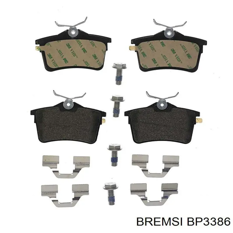 Compre BP3386 Bremsi Sapatas do freio traseiras de disco