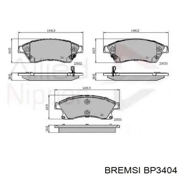 Sapatas do freio dianteiras de disco Bremsi BP3404 preço, a partir de 33,68 USD