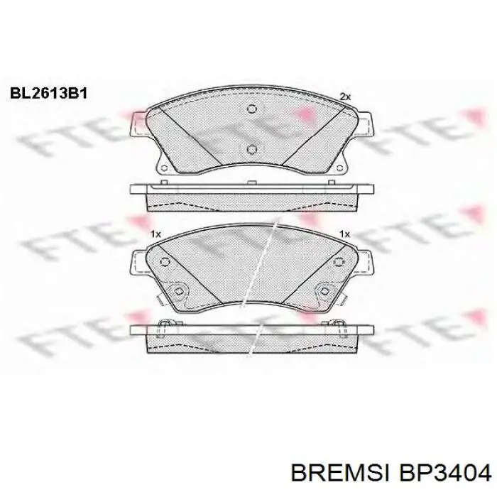 Compre BP3404 Bremsi Sapatas do freio dianteiras de disco
