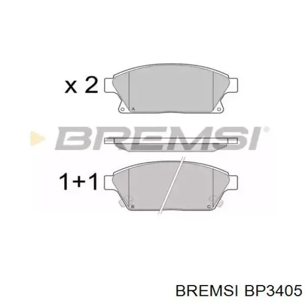 BP3405 Bremsi Sapatas do freio dianteiras de disco
