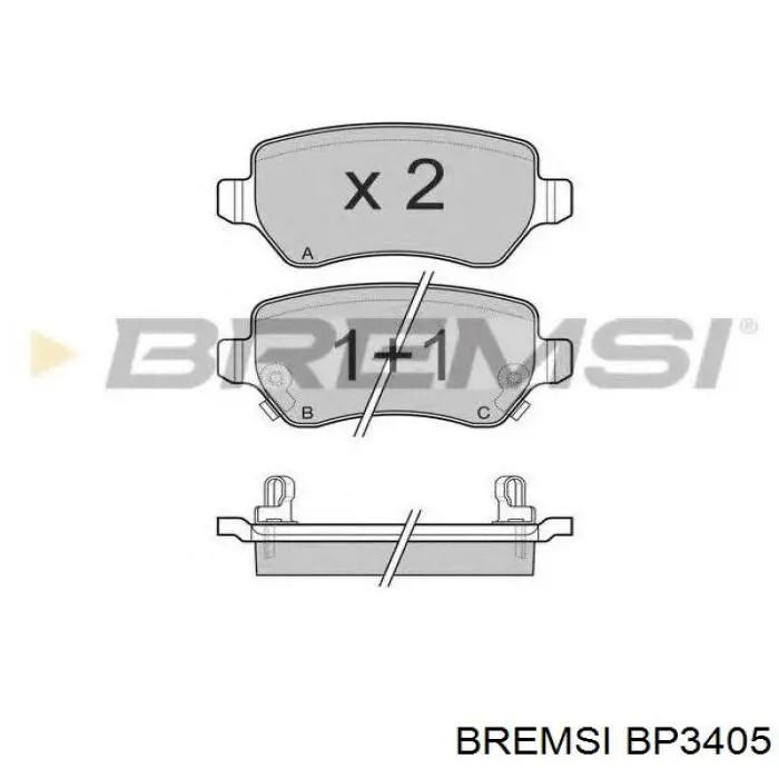 Compre BP3405 Bremsi Sapatas do freio dianteiras de disco