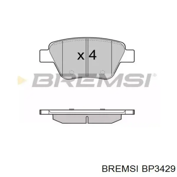 BP3429 Bremsi Sapatas do freio traseiras de disco