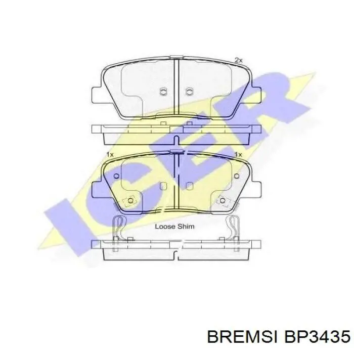 Compre BP3435 Bremsi Sapatas do freio traseiras de disco