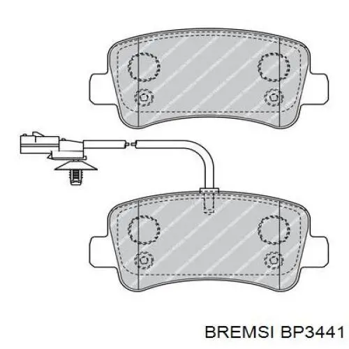 Compre BP3441 Bremsi Sapatas do freio traseiras de disco