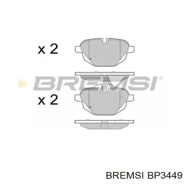 BP3449 Bremsi Sapatas do freio traseiras de disco