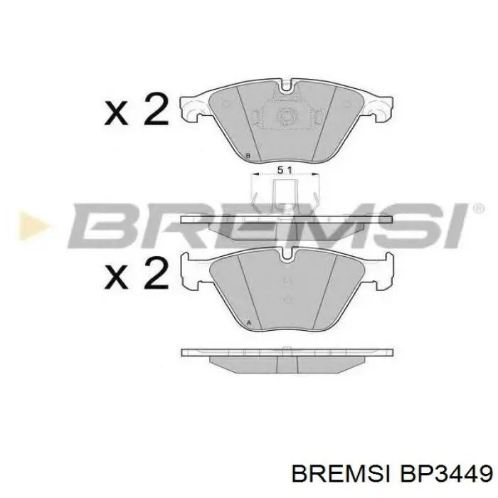 Compre BP3449 Bremsi Sapatas do freio traseiras de disco