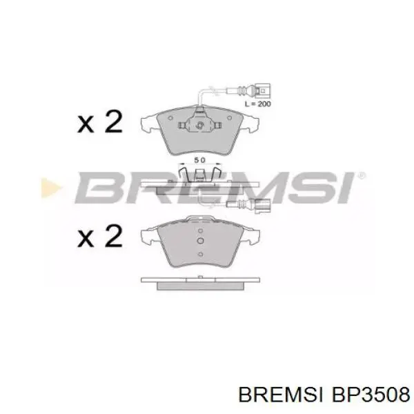 BP3508 Bremsi Sapatas do freio dianteiras de disco