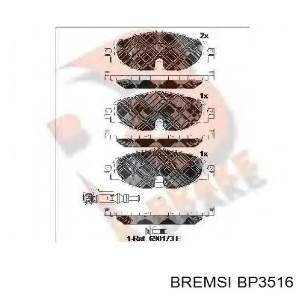 Sapatas do freio dianteiras de disco Bremsi BP3516 preço, a partir de 40,40 USD