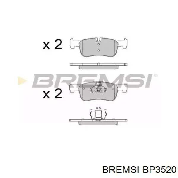 BP3520 Bremsi Sapatas do freio dianteiras de disco