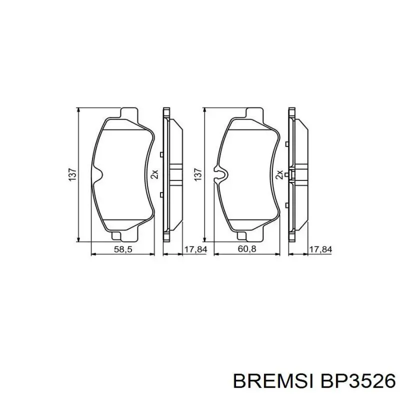 Compre BP3526 Bremsi Sapatas do freio traseiras de disco