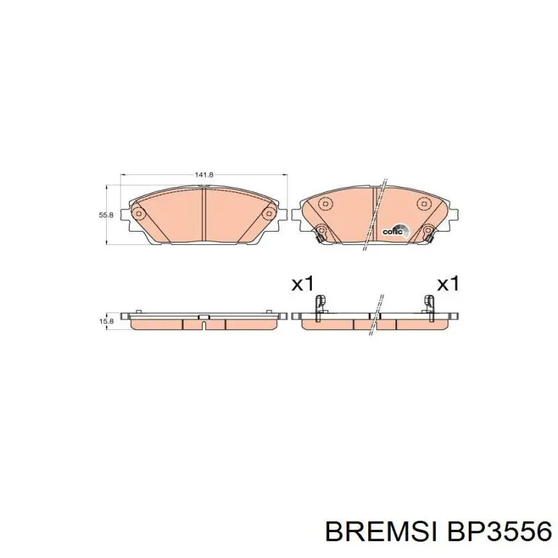 Compre BP3556 Bremsi Sapatas do freio dianteiras de disco