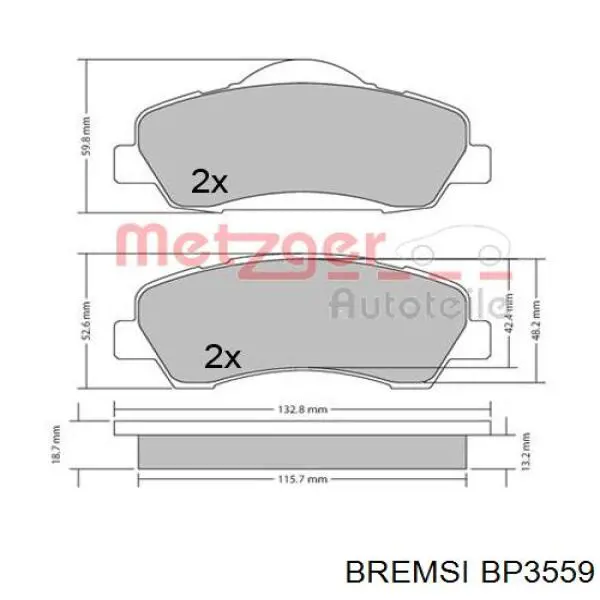 Sapatas do freio dianteiras de disco Bremsi BP3559 preço, a partir de 29,18 USD