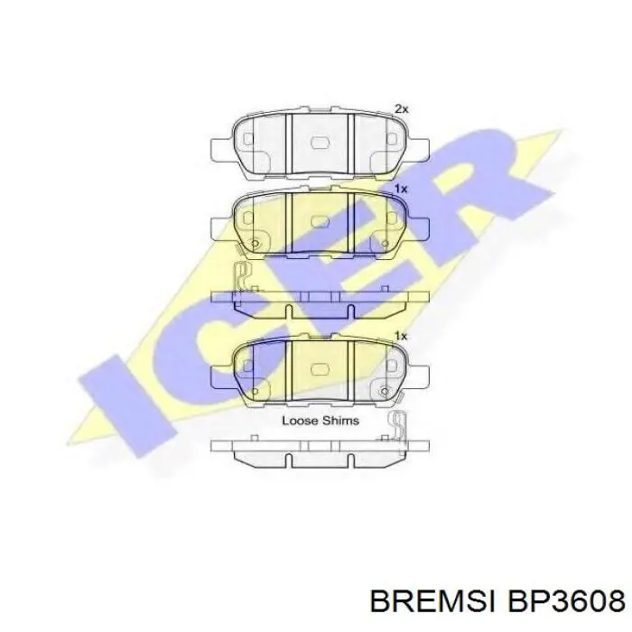 Compre BP3608 Bremsi Sapatas do freio traseiras de disco