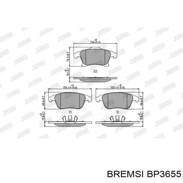 Sapatas do freio dianteiras de disco Bremsi BP3655 preço, a partir de 34,50 USD