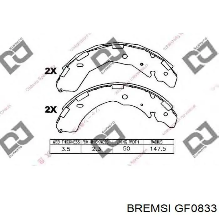 Sapatas do freio traseiras de tambor Bremsi GF0833 preço, a partir de 49,37 USD