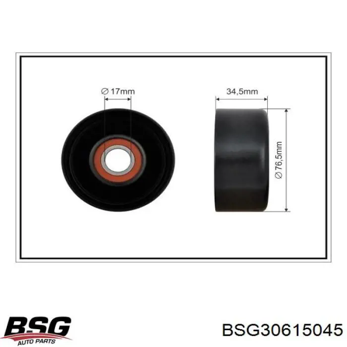 Rolo parasita da correia de transmissão BSG BSG30615045 preço, a partir de 30,59 USD