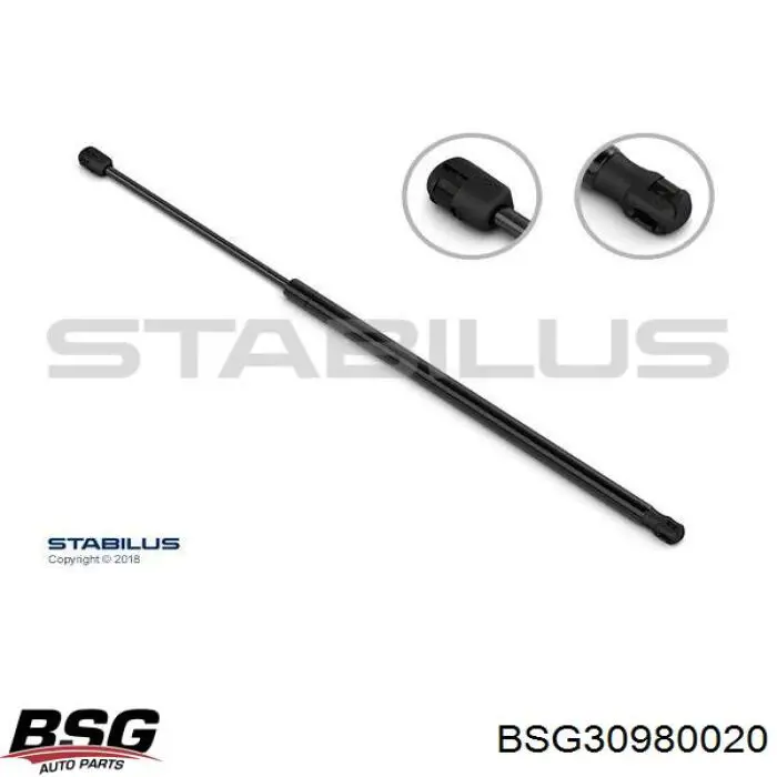Amortecedor de tampa de porta-malas (de 3ª/5ª porta traseira) BSG BSG30980020 preço, a partir de 18,50 USD