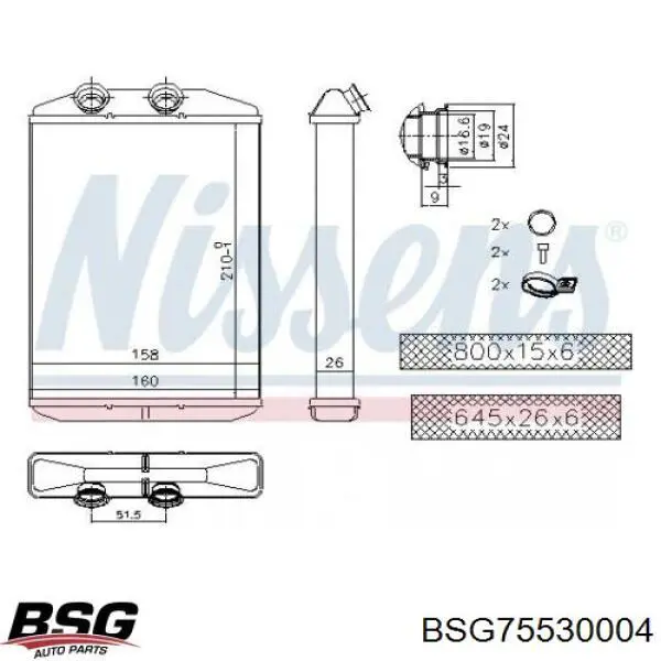 Compre A4158304300 Mercedes Radiador de forno (de aquecedor)