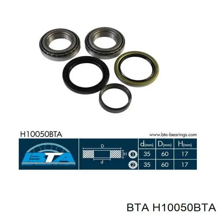Compre H10050BTA BTA Rolamento de cubo dianteiro