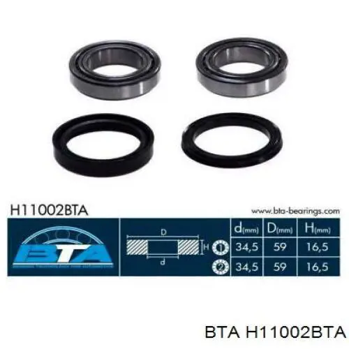 Rolamento de cubo dianteiro BTA H11002BTA preço, a partir de 21,96 USD