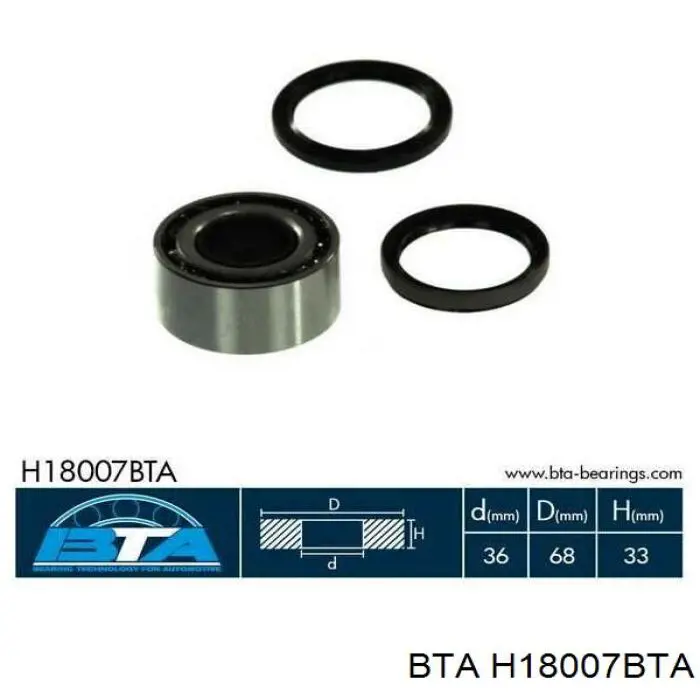 Rolamento de cubo dianteiro BTA H18007BTA preço, a partir de 21,10 USD