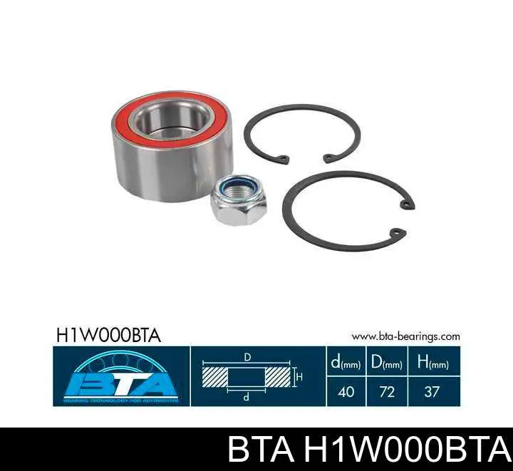 Compre H1W000BTA BTA Rolamento de cubo dianteiro