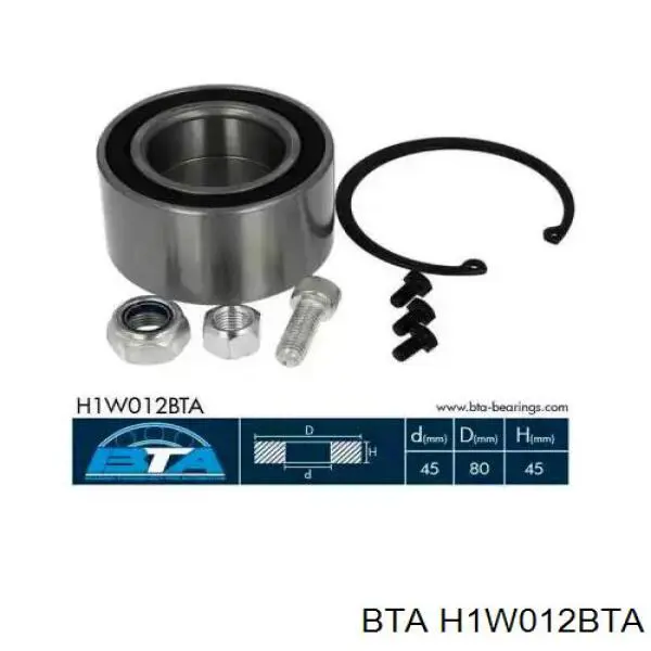 Rolamento de cubo dianteiro BTA H1W012BTA preço, a partir de 36,45 USD