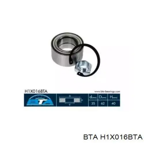 Compre H1X016BTA BTA Rolamento de cubo dianteiro