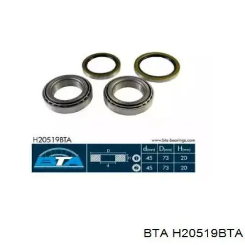 Compre H20519BTA BTA Rolamento de cubo traseiro