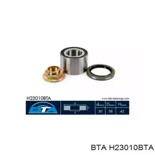 Compre H23010BTA BTA Rolamento de cubo traseiro