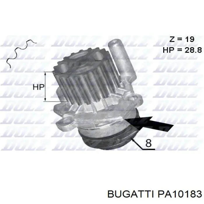Bomba de água (bomba) de esfriamento Bugatti PA10183 preço, a partir de 49,37 USD