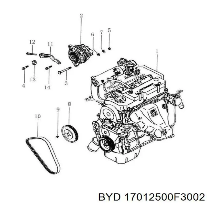 17012500F3002 BYD Correia dos conjuntos de transmissão