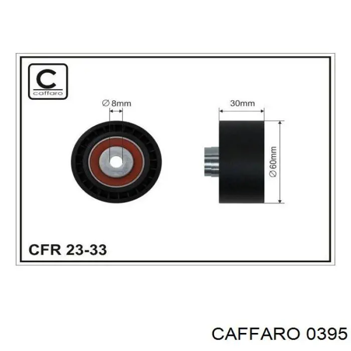 0395 Caffaro Rolo de reguladora de tensão da correia de transmissão