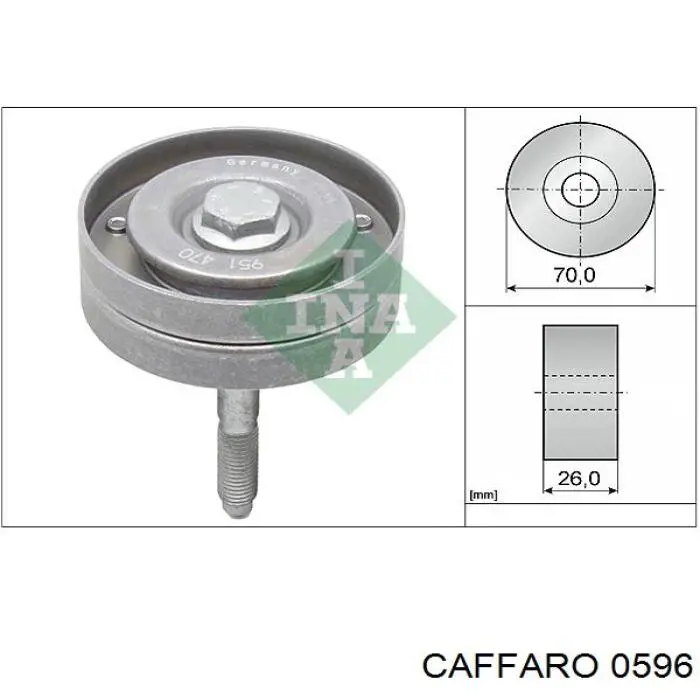 Compre 0596 Caffaro Rolo de reguladora de tensão da correia de transmissão