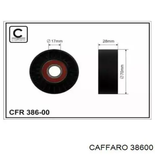 38600 Caffaro Rolo de reguladora de tensão da correia de transmissão