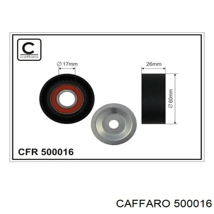 500016 Caffaro Rolo de reguladora de tensão da correia de transmissão