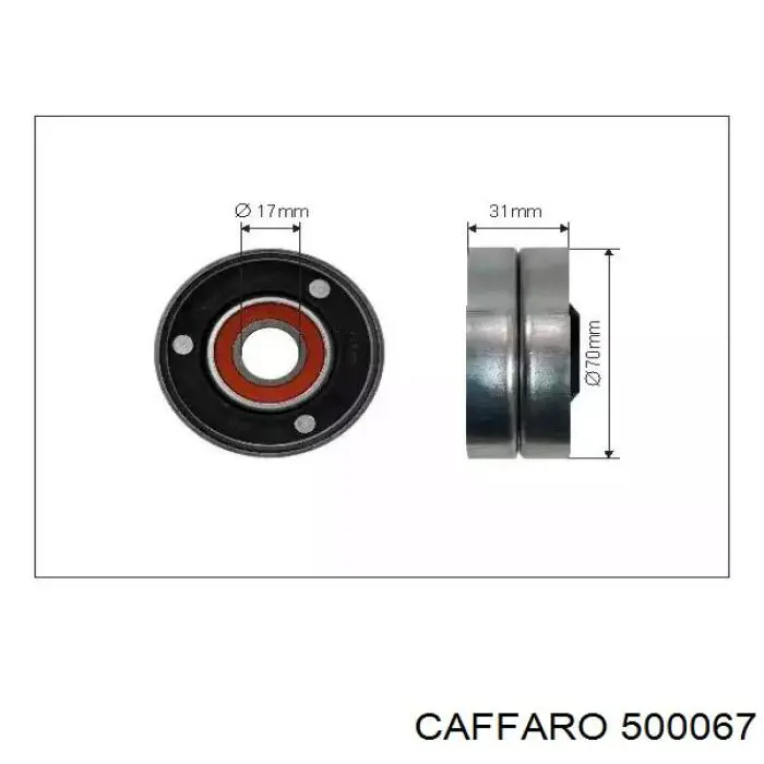 500067 Caffaro Rolo de reguladora de tensão da correia de transmissão