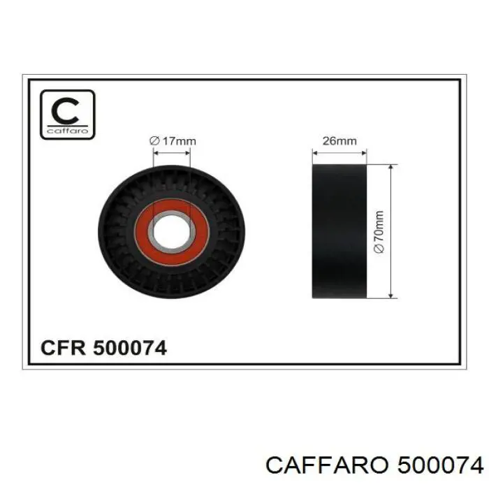 500074 Caffaro Rolo de reguladora de tensão da correia de transmissão