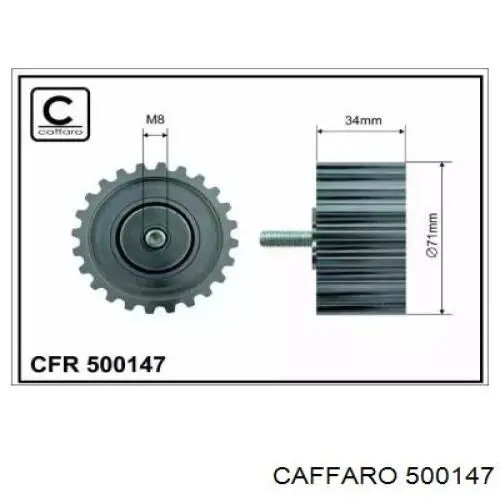 500147 Caffaro Rolo parasita da correia do mecanismo de distribuição de gás