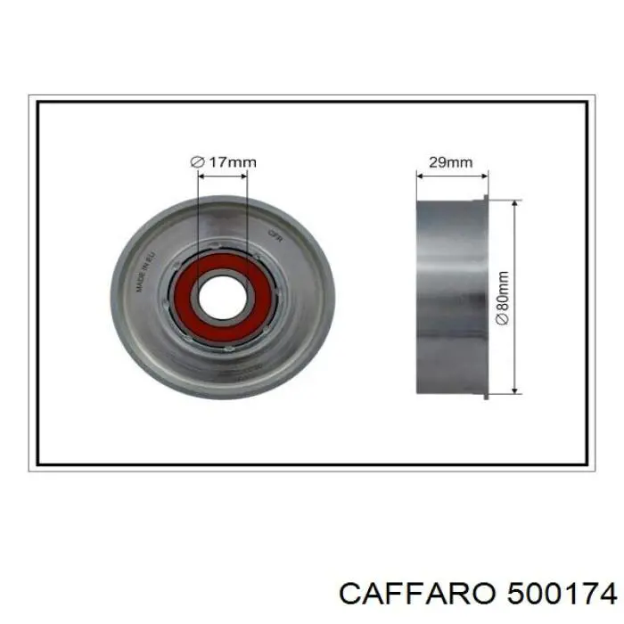 500174 Caffaro Rolo de reguladora de tensão da correia de transmissão
