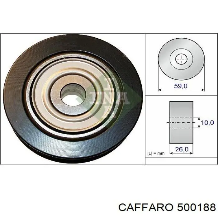 500188 Caffaro Rolo parasita da correia de transmissão