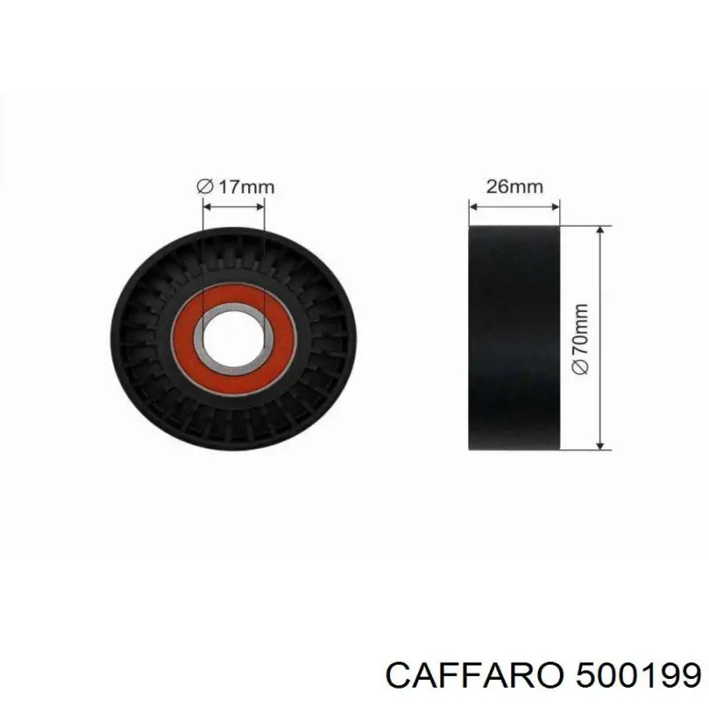 500199 Caffaro Rolo de reguladora de tensão da correia de transmissão
