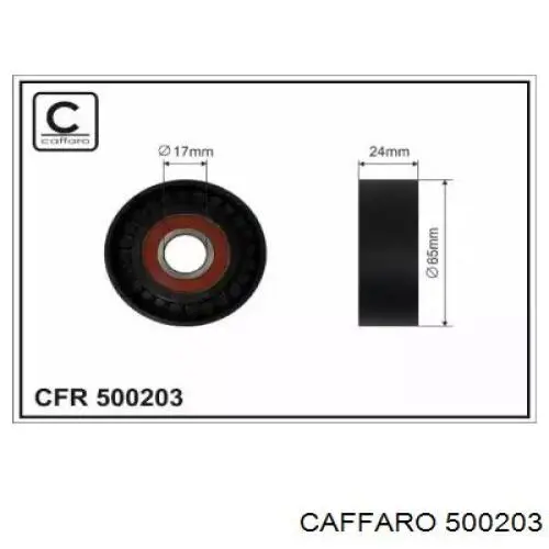 500203 Caffaro Rolo de reguladora de tensão da correia de transmissão