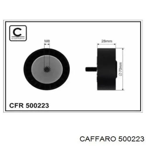 500223 Caffaro Rolo parasita da correia de transmissão