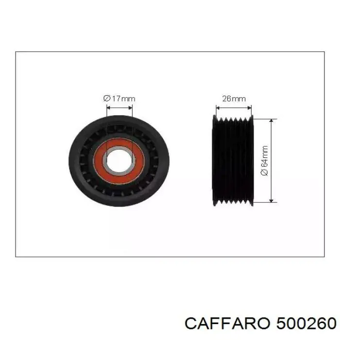 500260 Caffaro Rolo de reguladora de tensão da correia de transmissão
