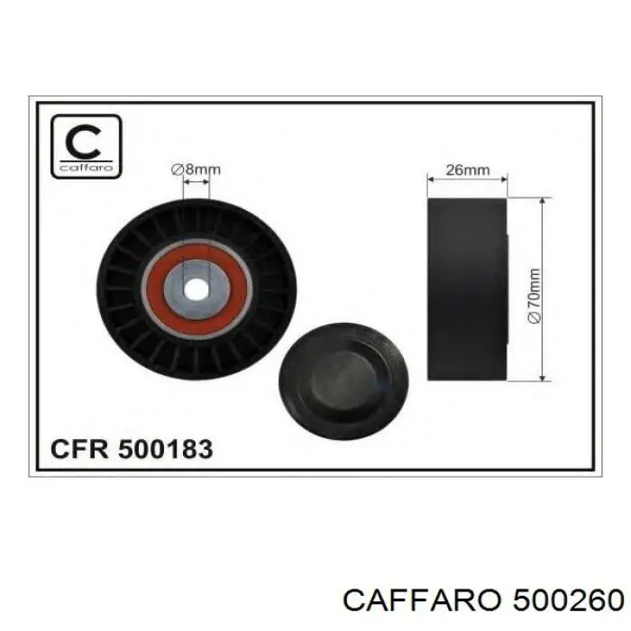 Compre 500260 Caffaro Rolo de reguladora de tensão da correia de transmissão