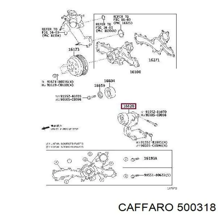 500318 Caffaro Rolo de reguladora de tensão da correia de transmissão